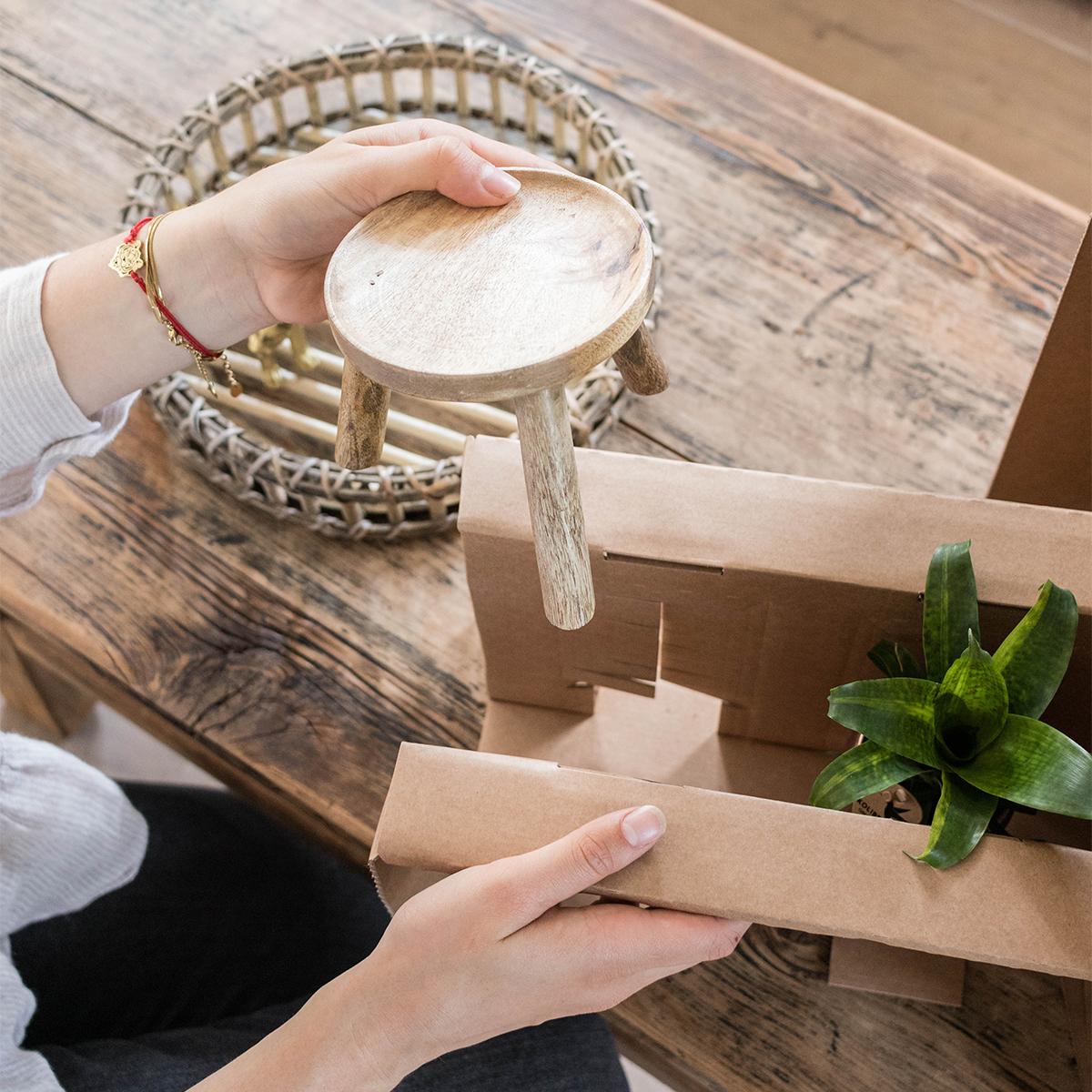 Kolibri-Startseite | Plantenstandaard - Houten planten verhoging Ø12cm